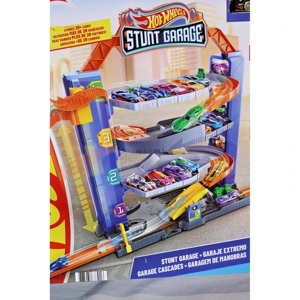 Hot Wheels City Stunt Garage Playset Elevator Ramps Stores‎ 20+ Cars Mattel New